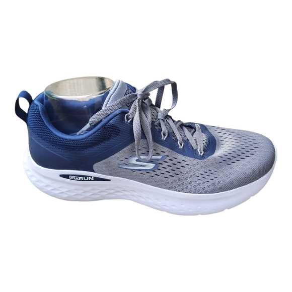 Skechers Go Run Lite Gray Navy Performance Athletic Shoes 220894 Size 8.5 - Picture 1 of 13